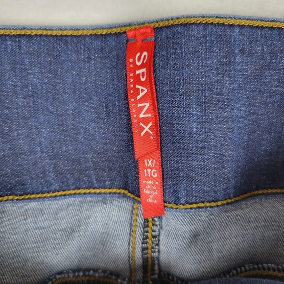 Spanx Distressed Ankle Skinny Denim Jean Legging - 20203P - Medium Wash - 1X - Picture 3 of 7